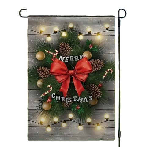 "Merry Christmas" Lights Garden Flag